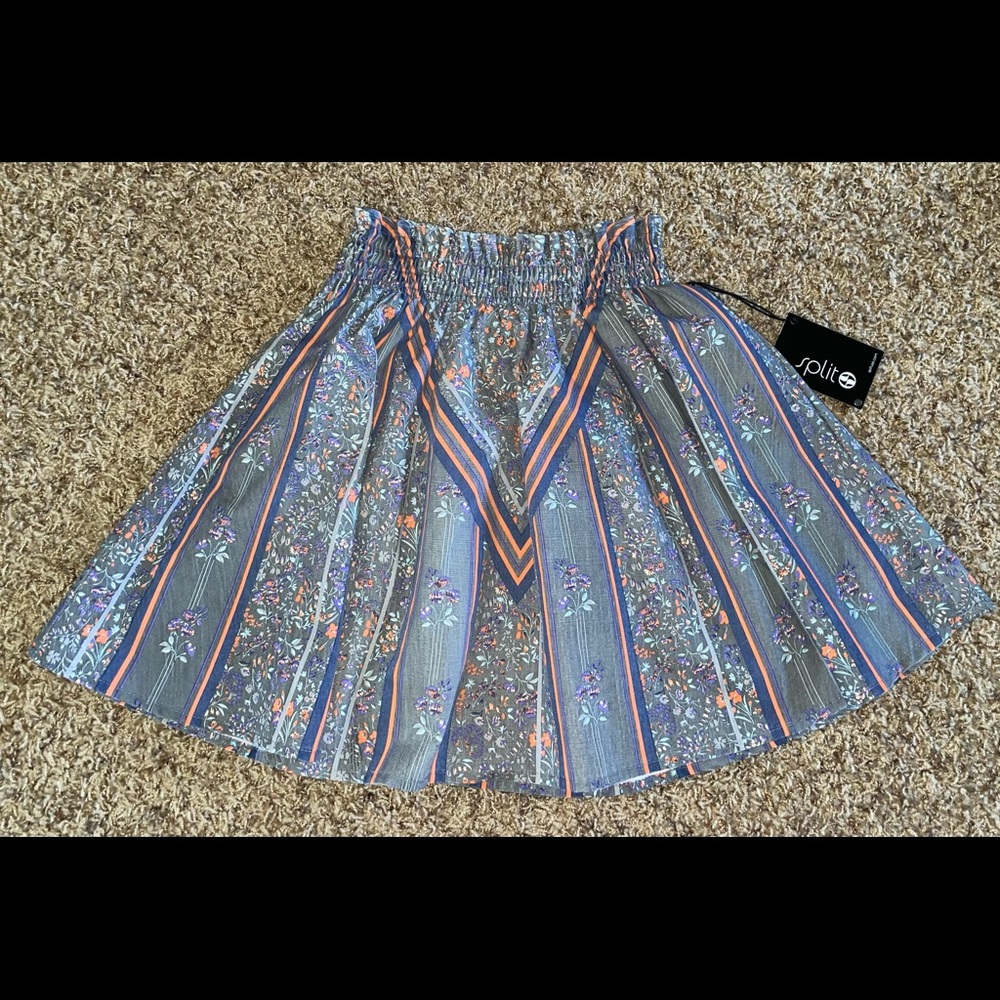 Women's Split Pull On Elastic Mini Skirt size Small